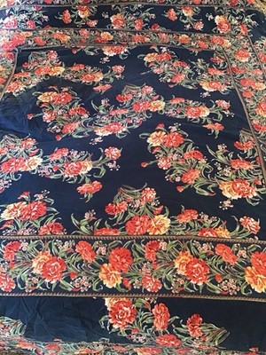 April Cornell Duvet Cover With Shams Blue Floral Cotton Queen Vintage 2000 READ