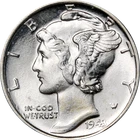 1943-P Mercury Dime