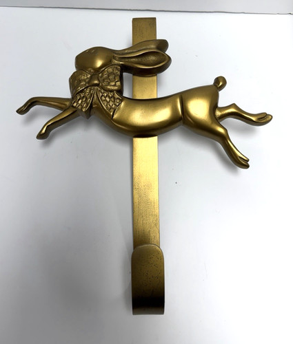 MACKENZIE CHILDS Bunny Rabbit Wreath Hanger gold