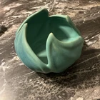 Van Briggle Pottery Lotus Leaf Tulip Bowl Planter 6” Blue Turquoise Matte Glaze