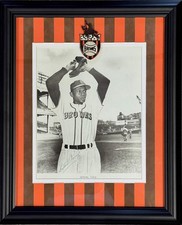 Satchel Paige Autographed Browns 8x10 Baseball Framed Photo (JSA)