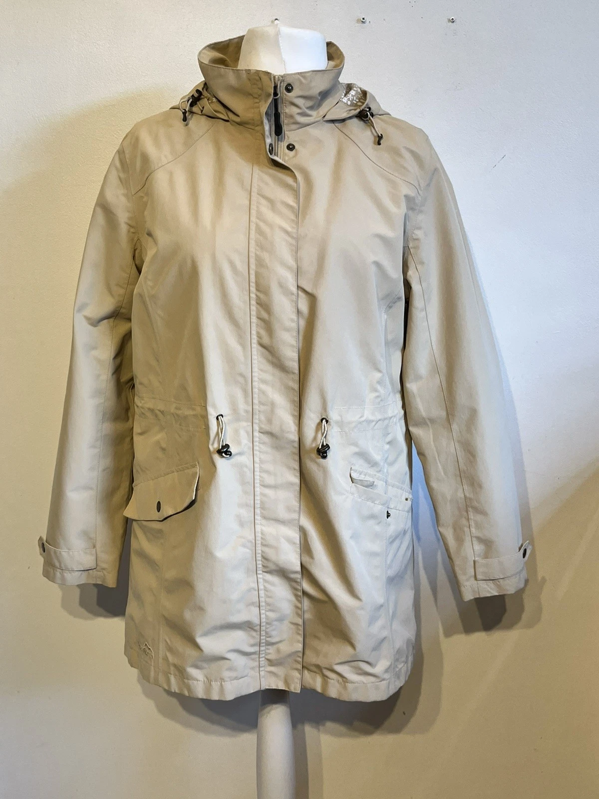 PETER STORM LADIES BEIGE MAC STYLE HOODED COAT JACKET SIZE 16/18 UK