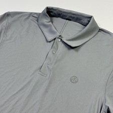 Lululemon Polo Shirt Mens XL Gray Solid Golf Performance Stretch Short Sleeve