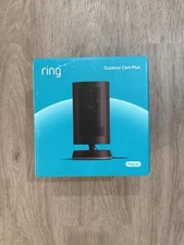 Ring Outdoor Cam Plus Plug-In – 2K Video, Low-Light Vision, Black – OEM Sealed