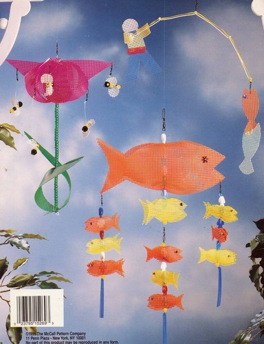 McCALLS PLASTIC CANVAS WINDY WHIRLIES 6 DESIGNS PATTERNS UNCUT OOP 1996 - Picture 2 of 2