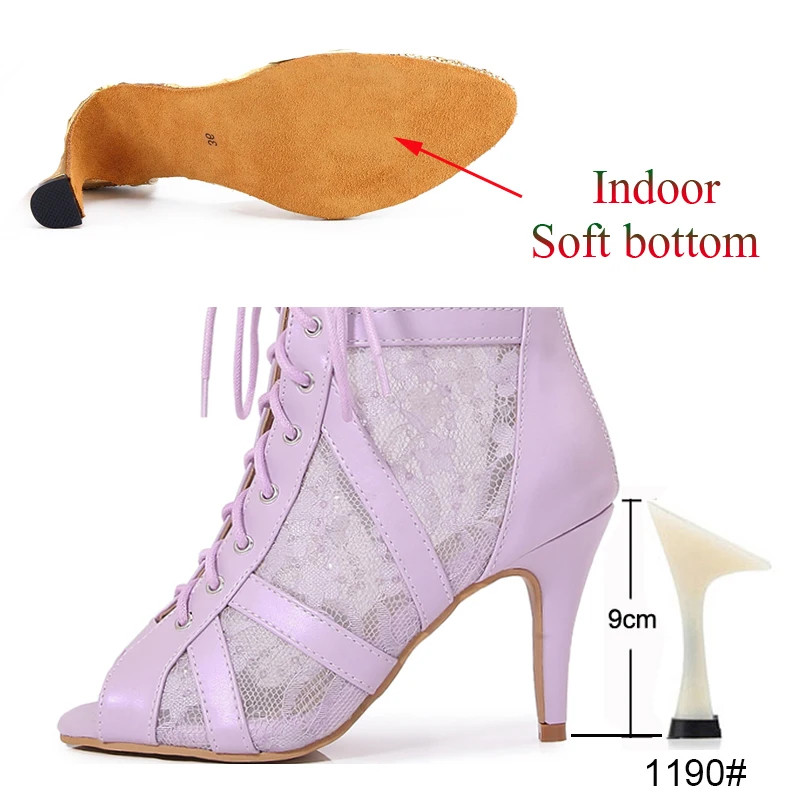Botas de Baile Latinas Salsa Tango Salón Fiesta Tacón Alto Mujeres Botas de Baile al Aire Libre