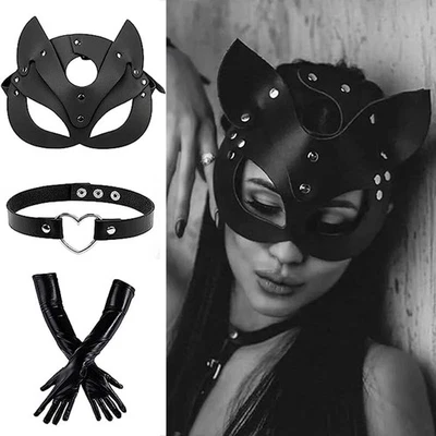 Catwoman Adult Cosplay Mask Batman Costume Props Cat Ears Helmet Halloween Party