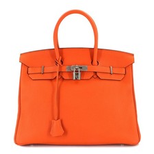 Borsa a mano HERMES Birkin 35 Togo Feu arancione 90316606