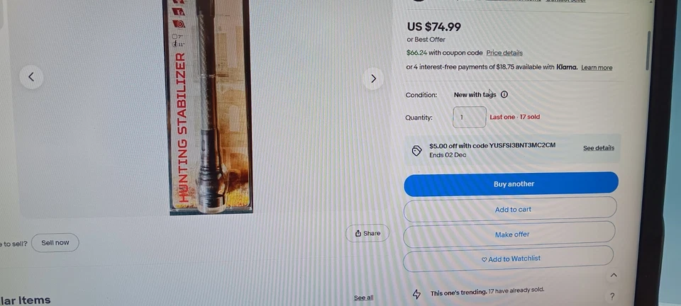 CBE Stabilizers Torx Target 15" Hunting 11" CBE Front And RearQuick Disconnect. - Image 3 of 4