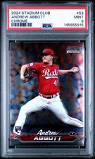 2024 TOPPS STADIUM CLUB #53 ANDREW ABBOTT CHROME REDS RC PSA 9