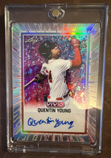 2025 Leaf Vivid Quentin Young AUTO 1/3 Twins Top Prospect SSP Rare Gray Prism