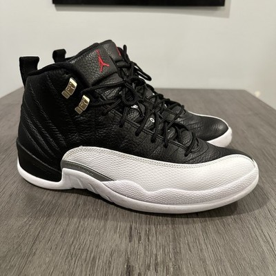 シューズ(男性用) Air Jordan 12 Nike Air Jordan 12 Retro Playoff Black White Red Leather Mens Size