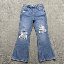 We The Free High Rise Flare Jeans Womens 27 Medium Wash Distressed Free people