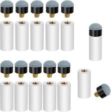 10 Sets Screw on Pool Cue Tips Replacement Billiard Cue Tips with White Pool...