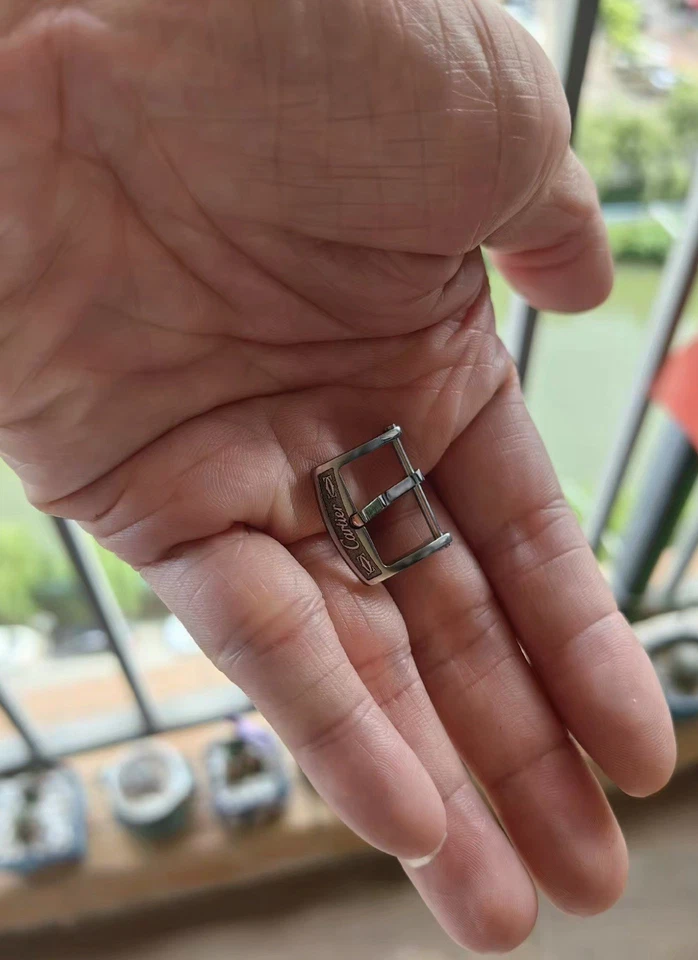 卡地亚原装复古不锈钢扣 16 毫米瑞士制造 — 第 2/4 张图片