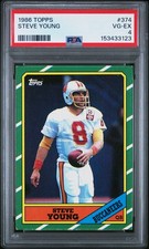1986 TOPPS #374 STEVE YOUNG ROOKIE RC PSA 4