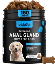 OKKÖBI Anal Gland Chews 150Pcs - Constipation Relief for Dogs and Digestive... 