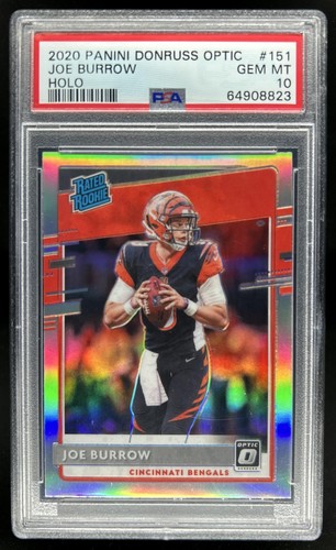 2020 Panini Donruss Optic Joe Burrow Holo Prizm Rookie RC #151 Bengals PSA 10