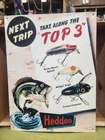 Vintage 1994 Heddon Fishing Lure Reproduction 16 x 12 in Tin Sign Made in USA