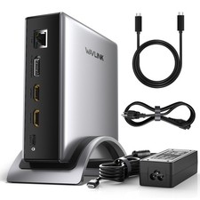 WAVLINK USB C Hub 12-in-1 Laptop Docking Station Triple 4K Monitor 125W PD3.1