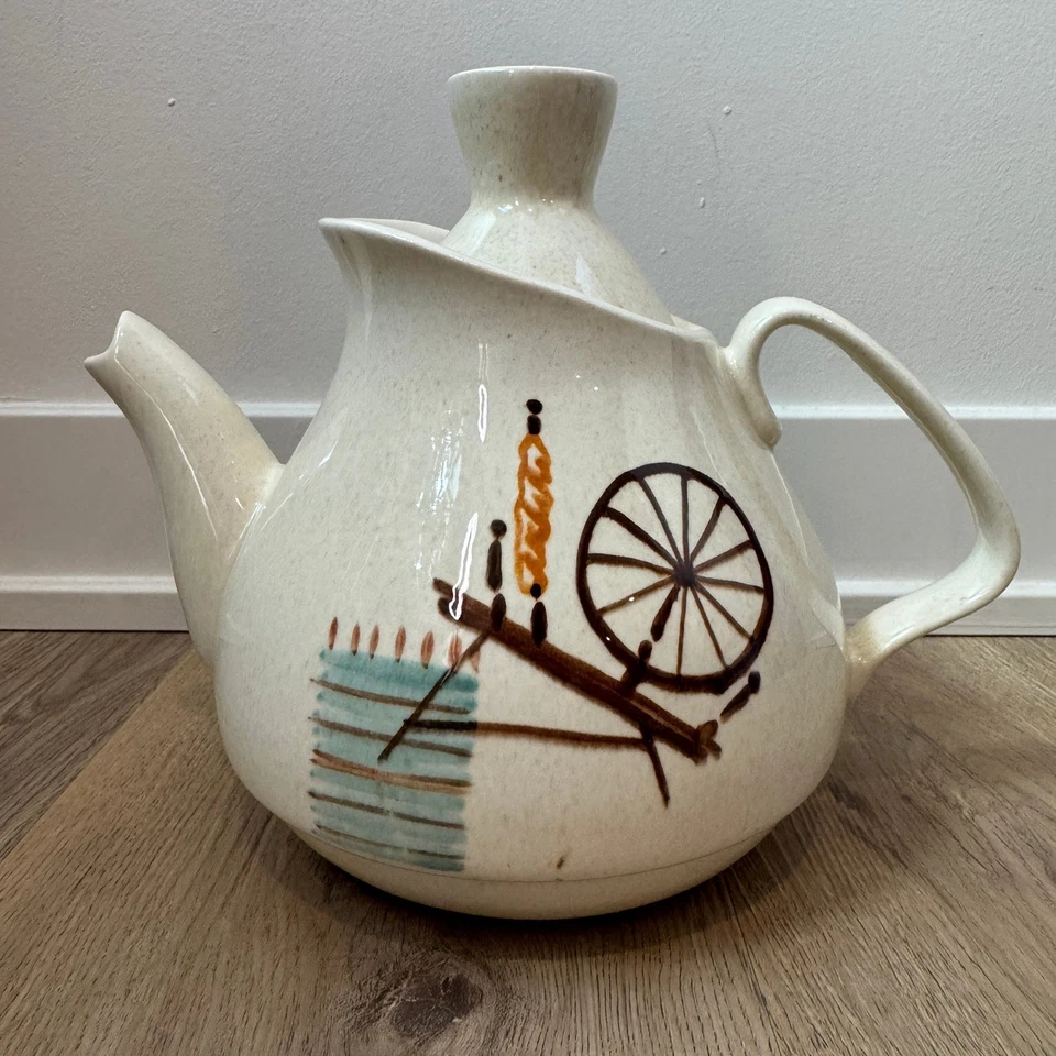 Red Wing USA Ceramic Hearthside Teapot Pitcher Cream Farmhouse MCM 60's EUC - Image 2 of 4