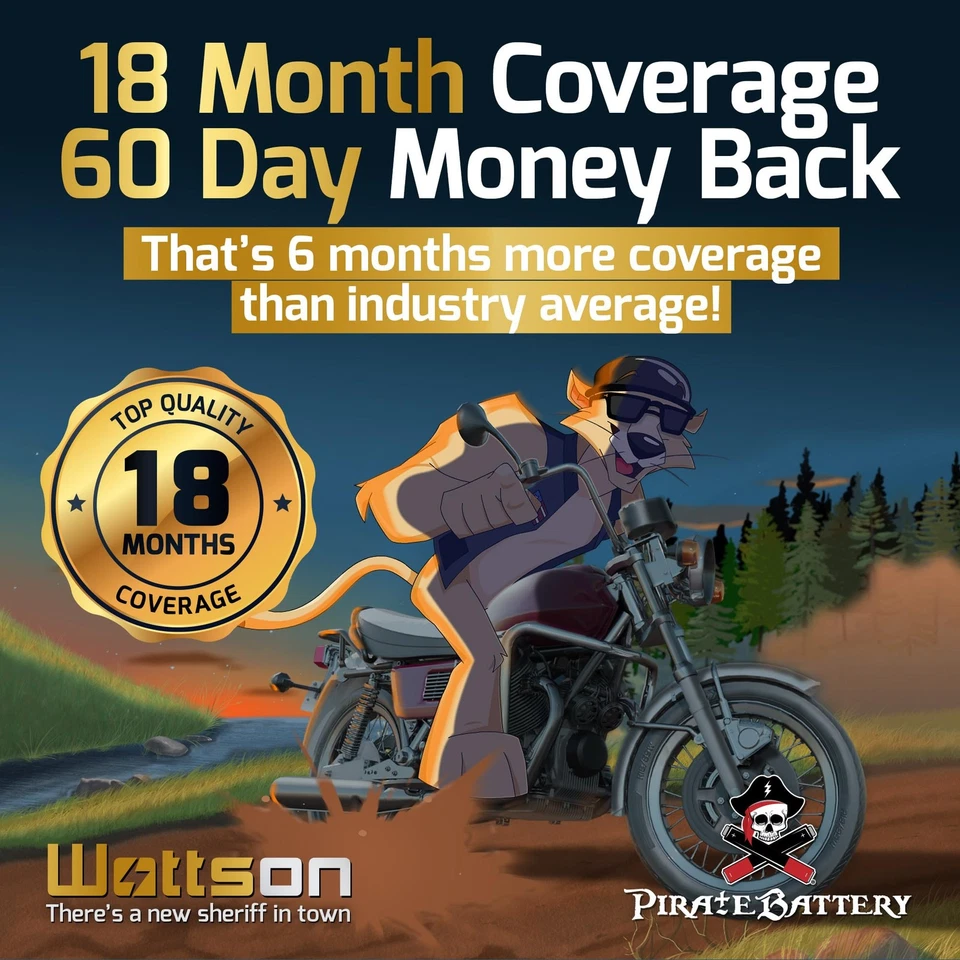 Batería Pirate YTX12-BS Batería de repuesto sin mantenimiento para ATV, Foto 4 de 4