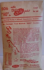 Kadee #506 HO SCALE knuckle coupler conversion kit Central Valley passenger 4-WH