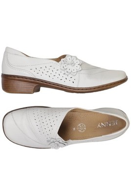 Jenny Packham Halbschuh Damen Slipper feste Schuhe Gr. EU 39 Leder Weiß #p69ew0b