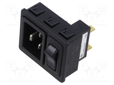 1 Stück, IEC 60320 connector 6136 Power Entry Module 16A C20 TA35 6136.0137.0310