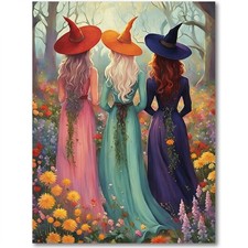 Halloween Witch Diamond Art Kit for Adults 12 x 16 Inch