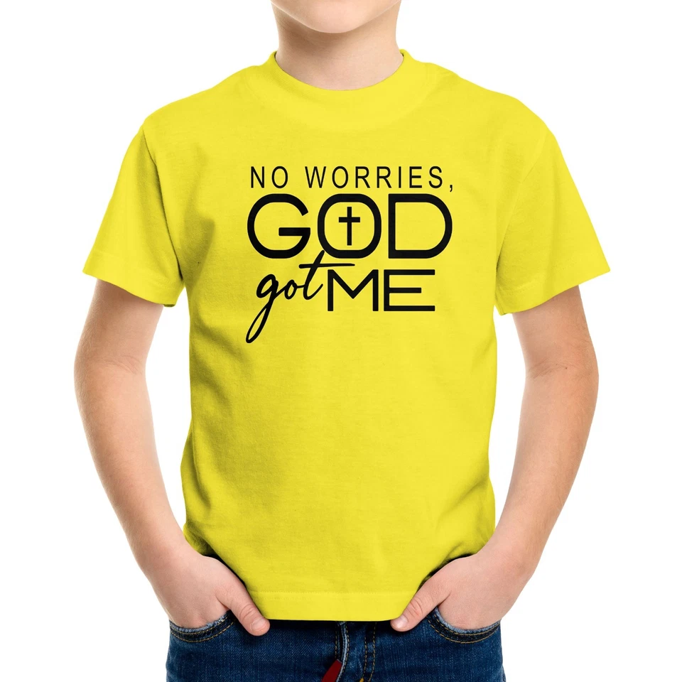 Camisa Christian Quote Niños Jóvenes No Worries God Got Me Biblia Fe Regalo Iglesia Foto 2 de 3