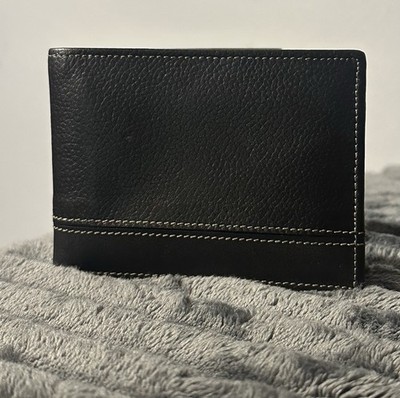 Perry Ellis Men s Sheridan Black Leather Bifold Wallet Passcase ID Holder
