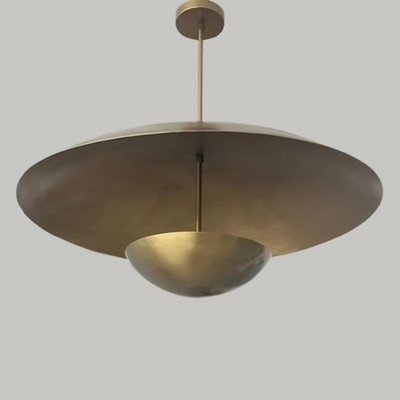 Mid Century Brass Double Dome Sputnik Chandelier Modern Ceiling Light Fixture