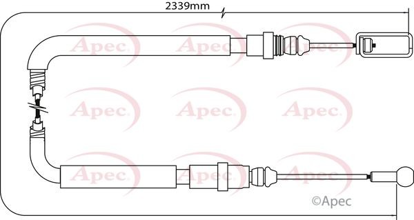 Apec Red Brake Cable CAB1056 - 3 year or 36000 mile manufacturers guarantee - Image 3
