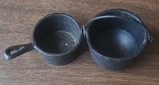 Vintage Miniature Cast Iron fry pan  pot for salesman sample Cookware Stove