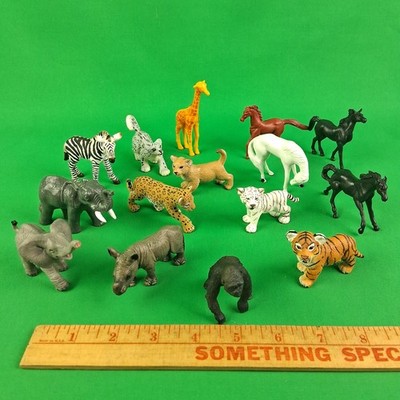Plastic Zoo & Farm Toy Animals Schleich Safari & Unbranded Mixed Lot Of 15