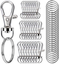 100 Pc Swivel Snap Hooks With Key Rings Lobster Claw Clasps For Keychains