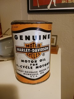 Harley Davidson Four Cycle Motorcycle One Quart Motor Oil Can FULL LOOK AT PICS