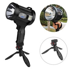 LED Handheld Spotlight Flashlight USB Rechargeable Torch Searchlight with Stand