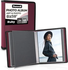 Dunwell Photo Album 8X10 (Ruby) with Black Mounting Paper, 8 X 10 Photo & Art Po