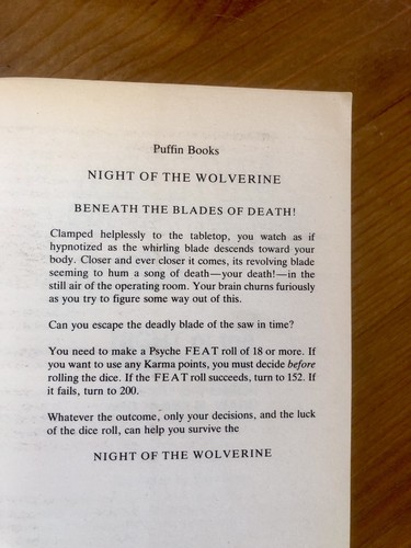 MARVEL SUPER HEROES: NIGHT OF THE WOLVERINE (ADVENTURE GAME BOOK #4) 1986 X-MEN - Picture 4 of 6