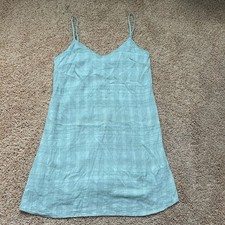 American Eagle Day Mini Shift Tank Dress Teal Small Boho Beach Hippie Festival