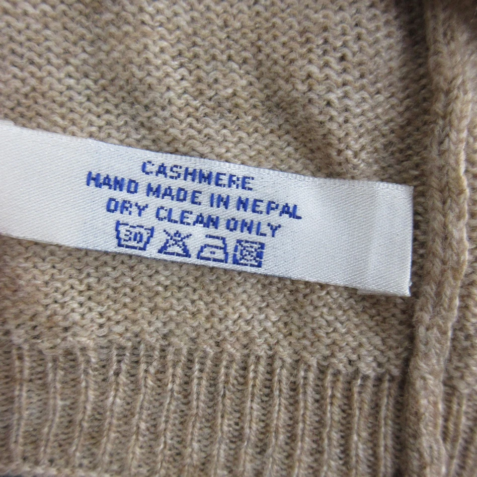 Poncho envolvente de cachemir para mujer talla única tejido camel tostado chal delantero abierto capa Foto 4 de 4