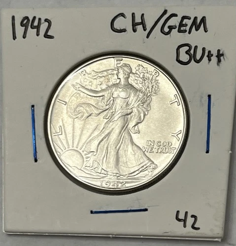 1942 Liberty Walking Half Dollar CH/GEM BU++ Uncirculated Silver 50C