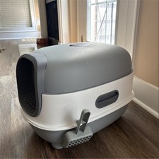 Cat Litter Box Enclosed with Scoop Odor Defensive Hooded Litter Tray
