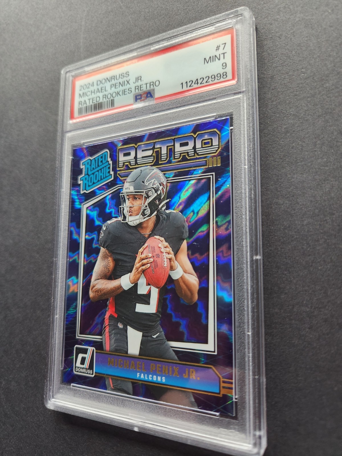 2024 Panini Donruss - Michael Penix Jr. Rated Rookie Retro #7 (RC) PSA 9 MINT view 3