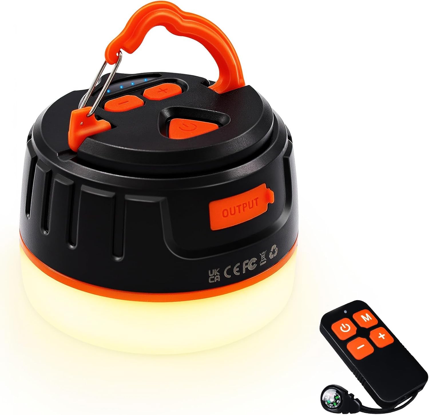 Rechargeable Camping Lantern 300H Runtime Remote Control Power Bank USB C Tent