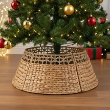 Christmas Tree Collar 26 inch Natural Woven Rattan Christmas Tree Skirt Ring