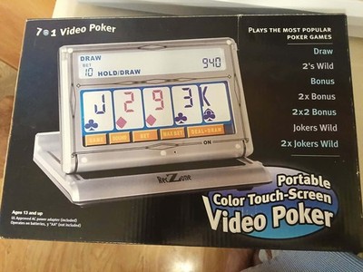 RecZone Portable Color Touch Screen 7 In 1 Video Poker Electronic Tabletop Game