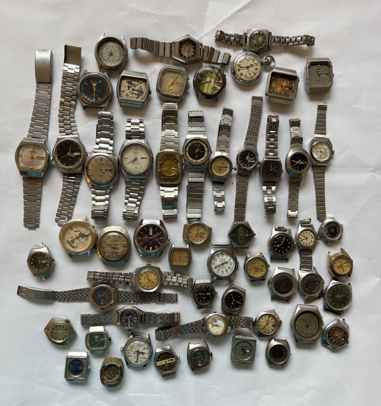 Seiko 55 Lot Citizen Mixed VTG Ricoh Watches Brands For End Omex of Parts West - vintagewatches.pk
